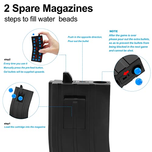 weswose Water Ball Blaster Toy - Gel Water Beads Splatter Toy with 5,000 Water Beads Backyard and Outdoor Game for Adults and Kids (Red)