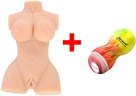 Mens Toys/Real Silicone Love Doll/Realistic Inflatable Doll/Female Body Torso 10.36 Pound (2 Holes)