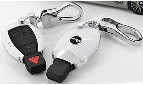 Glossy White Premium Protective Hard Plastic Shell Key Remote Entry Fob Case Cover for Mercedes Benz