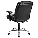 Flash Furniture HERCULES Series Big & Tall 400 lb. Rated Black LeatherSoft Ergonomic Task Office Chair with Chrome Base and Adjustable Arms