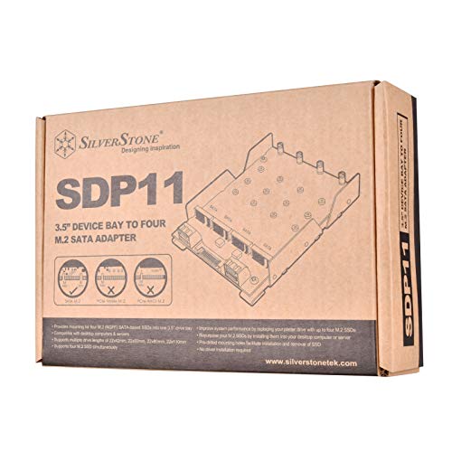 SilverStone Technology 3.5" to 4 X M.2 SATA Adapter SDP11