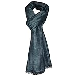 100% Linen, Two Tone Color, Herringbone Jacquard, Soft, Airy, Large, Linen scarf.