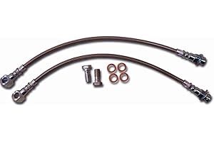 Tiny Force Universal 7/16" Braided Stainless Steel Disc Brake Hose Kit (Includes hardware) Compatible with Chevelle Disc Brakes GM 1964-1972