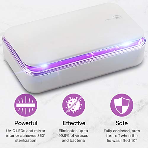 UVC LED Sanitizer, Cell Phone Cleaner UV Light Disinfector & Wireless