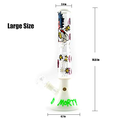 Ulimitx Glass Craft Tube, 15 Inch Dual Water Percolator with Ice Shelf and Rubber Plug