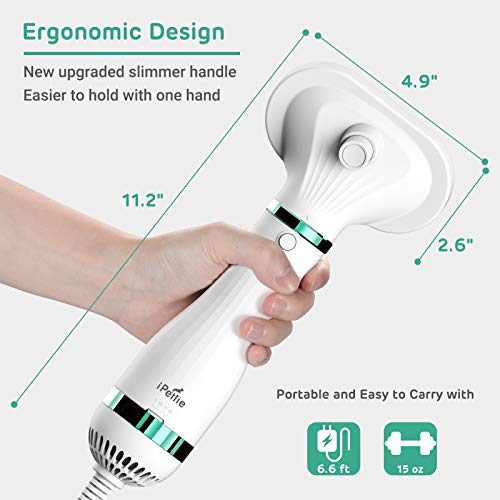 iPettie Upgraded Pet Hair Dryer with Slicker Brush, 3 Heat Settings, One-Button Hair Removal, Portable Dog Blower… - Image 7