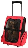 CEAJOO Pet Carrier Backpack with Wheels for Cats and Dogs Airline Approved Red Medium Size