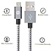 SGIN Micro USB Cable,3-Pack 6ft Nylon Braided Charging Cord - Extra Long USB 2.0 Sync and Charge for Android Devices, Samsung Galaxy, Sony, Motorola Nokia,and More(D Grey White)
