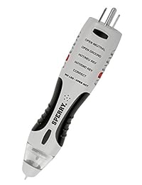 Sperry Instrumentos VD7504GFI Detector de voltaje sin contacto doble control 2-en-1 + GFCI Analizador de circuito de salida, indicadores visuales de 360° y audibles, 50 - 1000V CA, 250 libras. Clasificación de colisión
