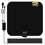 TV Antenna Indoor Amplified HDTV Antenna TV Digital HD 4K,80 Miles Range Max,with Powerful Amplifier 16.5 FT Coax Cable,2019 Newest