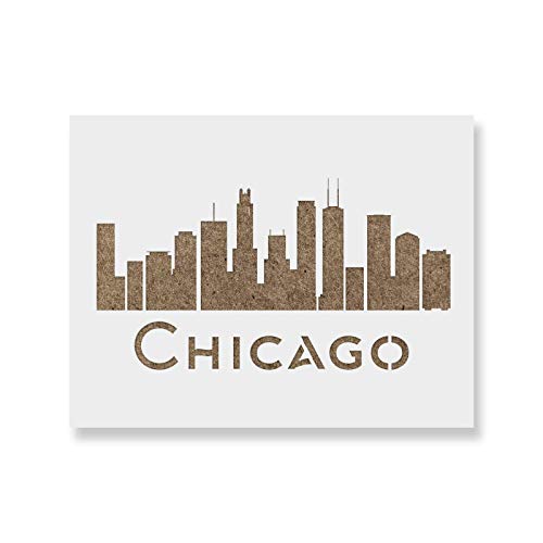 Chicago Skyline Stencil for Walls and Crafts - Reusable Stencil of The Chicago Skyline for Painting in Small & Large Sizes - Made in USA