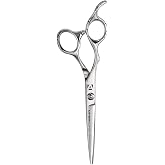 Artero One 6-Inch Left-Handed Straight Grooming Shears | Japanese 440C Steel, 57 HRC, Razor Edge, Concave Blades, Fixed Finger Rest, Semi Offset, For Dog Groomers and Stylists