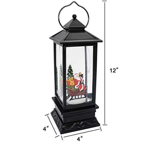 Wondise Rechargeable Musical Snow Globe Lantern – With 6-Hour Timer, LED Light, Spinning Glitter (Snowman)