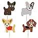 Dog Cupcake Toppers(48PCS) Kid's Birthday Party Decorations Supplies, Cute Puppy Cupcake Toppers, Pets Theme Baby Shower
