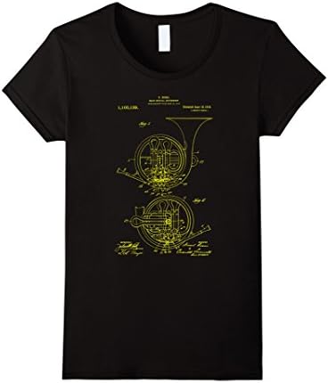 Womens French Horn tshirt Small Black
