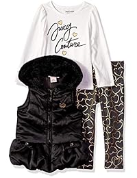 Juicy Couture - Juego de chaleco para niña (3 piezas)