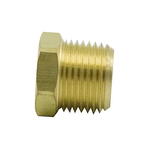 Legines Brass Pipe Fitting, 3/4" NPT Male x 3/8" NPT Female Hex Bushing (Pack of 2)