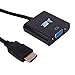 HDE Gold Plated HDMI to VGA Converter Adapter 1080P for Monitor, PC, Laptop, Desktop, Raspberry Pi, and Other Devices