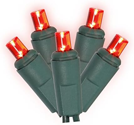 4 Sets of 50 Red LED Twinkling Wide Angle Christmas Lights - Green Wire