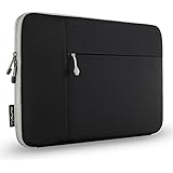 Runetz - 12-inch BLACK Neoprene Sleeve Case Cover for The New MacBook 12" with Retina Display and Laptop 12" - Black-Gray