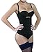 Camellias Women's Seamless Firm Control Shapewear Open Bust Bodysuit Body Shaper Black