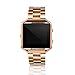 Wearlizer Compatible for with Fitbit Blaze Band Men Lux Band Accessories Metal Link Bracelet Replacement Strap Metal Frame Replacement Fitbit Blaze Rose Gold