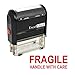 ExcelMark Fragile Handle with Care - Self Inking Rubber Stamp - Red Ink