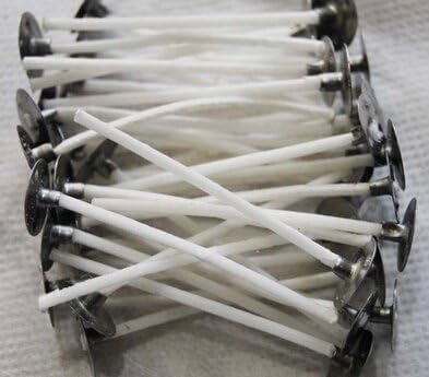 Mr Garden 100 Pieces 2 Inch Natural Candle Wicks Low Somke Cotton Core for Candle Making Candle DIY