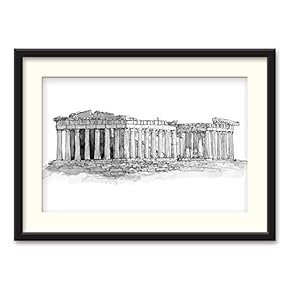 Black Framed Architectural Drawing Home Artwork for Living Room Bedroom