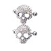WOWOHE Nipple Piercings for Women Nipple Rings 3D Skull Nipple Jewelry Stainless Steel Sold As a Pair (Silver)