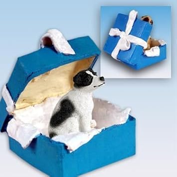 Amazon.com: Jack Russell Terrier Black &Amp; White W/Smooth Coat Gift Box Blue Ornament: Kitchen ...