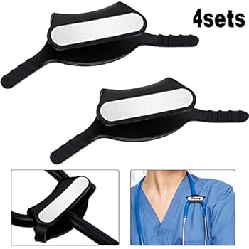 4 Sets Yoke Stethoscope ID Tag Stethoscope Identification Tag for Cardio Steth Sizes, Blank Stethoscope ID Tag with Writable Surface, Compatible with Cardio and Cardiology
