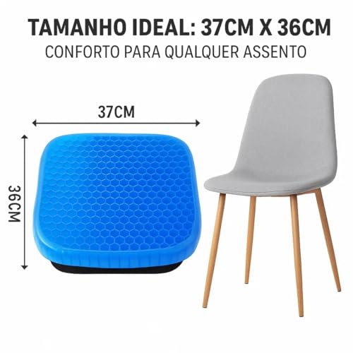 Almofada Cóccix Ortopédica Assento em Gel de Silicone Lavável para Coluna Hemorroida Escritório Carro Mundo F&s