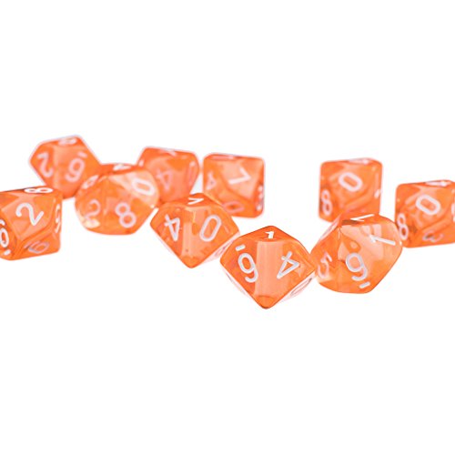 image for MonkeyJack Set of 60 Pieces Ten Sided D10(0-9) Dice Die for D&D Party 