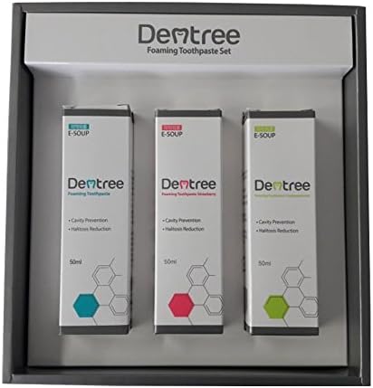 Dentree Foam Toothpaste SET, 3 Types (Blue, Red, Green) - Daily Dental Care, Cavity Prevention, Halitosis Reduction, Tooth Whitening, 50ml