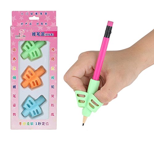 Vanvler Pencil Grip, 3PCS/Set Children Pencil Holder Pen Writing Aid Grip Posture Correction Tool New (Multicolor) - Thumbnail 4