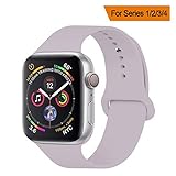 YC YANCH Compatible with for Apple Watch Band 38mm 40mm, Soft Silicone Sport Band Replacement Wrist Strap Compatible with for iWatch Series 5/4/3/2/1, Nike+, Sport, Edition, S/M, Lavender