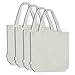 Augbunny 100% Cotton Canvas Shopping Tote Bag Grocery Bag 4-pack