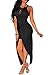 Zeagoo Women's Sexy Sleeveless Knotted Front Slit Bodycon Midi Party Evening Cocktail Dress