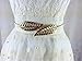 GUAngqi Metal Leaves Belt Elastic Waist Straps Cummerbund Belt