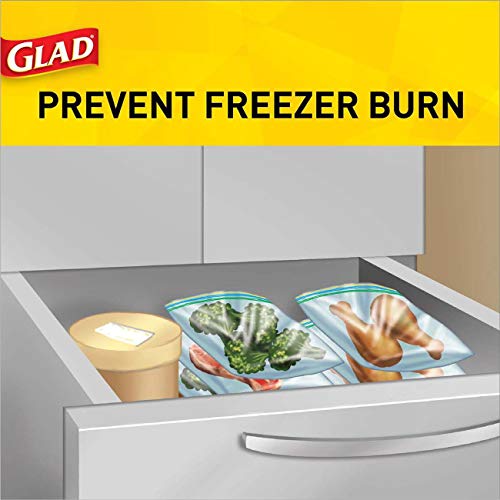 GLAD Zipper Freezer Storage Plastic Bags, Gallon Bags, OntheGo Snack