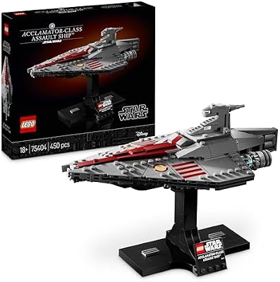 LEGO Star Wars 75404 Acclamator Class Assault Ship - Presente para os pais fãs de Attack of the Clones - Adult Starship Build Model - Home Decor