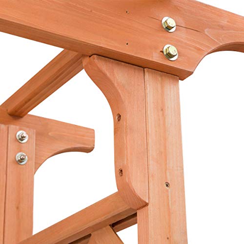 FDInspiration Wooden 7FT Patio Plant Outdoor Arch Trellis Pergola Arbor Garden Decor with Ebook