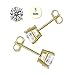 Crazy2Shop 14K Yellow gold Round Cut Simulated Diamond Earring (1 cttw), 5mm