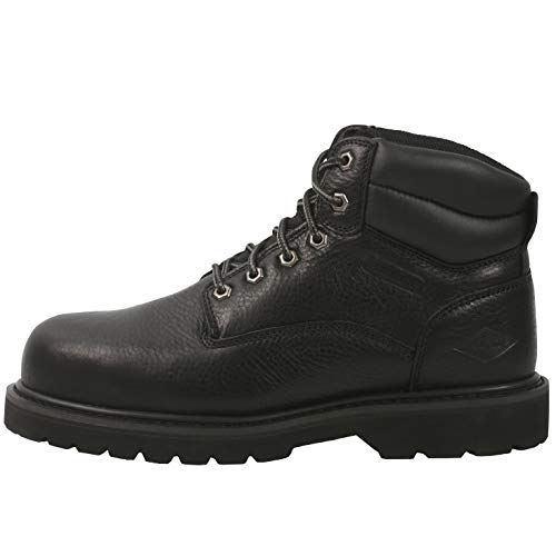 Steel Toe Work Boots for Men 6" - Safety Shoes Slip Resistant & Electrical Hazard Work Boots (7, Black)
