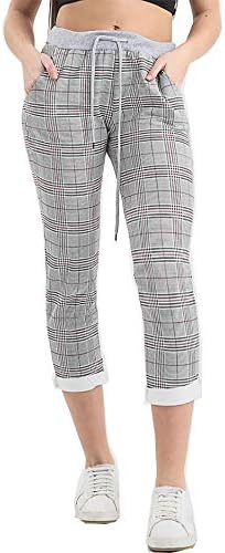 Womens Ladies Italian Floral Rose Printed Turn Up Trousers Summer Beach Trouser Pants Denim Jeans