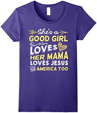 Womens She's A Good Girl Loves Her Mama - Best Christian Shirt Large Purple