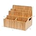 MobileVision Bamboo Charging Station with Extension Compartment for Smartphones, Tablets, & Laptops Charging Dock Plus Stationary Item Holder
