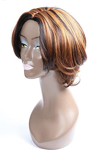 Blonde Wig Cosplay Wigs Short Wigs for Black Women and White Women Ombre Wig Synthetic Wigs Short Curly Wig Mixed Color P4/27/30 (46)