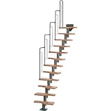 Dolle Graz Modular Staircases – Stairway Kit 12 Treads 95'H - 115'H - Grey